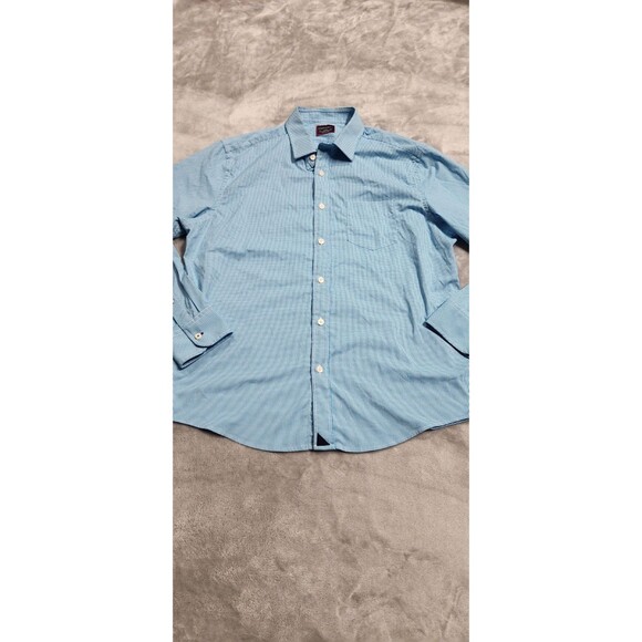 Untuckit Men's Size Large Blue Checkered Long Sleeve Relaxed Shirt - Picture 1 of 7